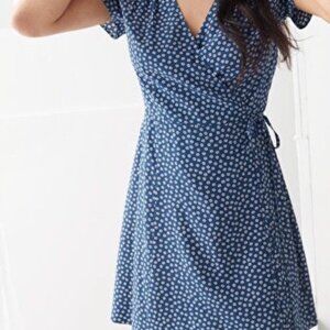 & Other Stories Micro Floral Wrap Mini Dress - NWT